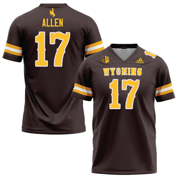Wyoming Cowboys #17 Josh Allen College Football Jerseys Stitched Sale-Brown